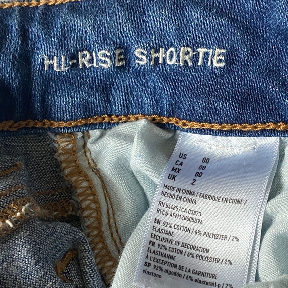 American Eagle Outfitters Hi-Rise Shortie super stretch denim 00 - Picture 14 of 16